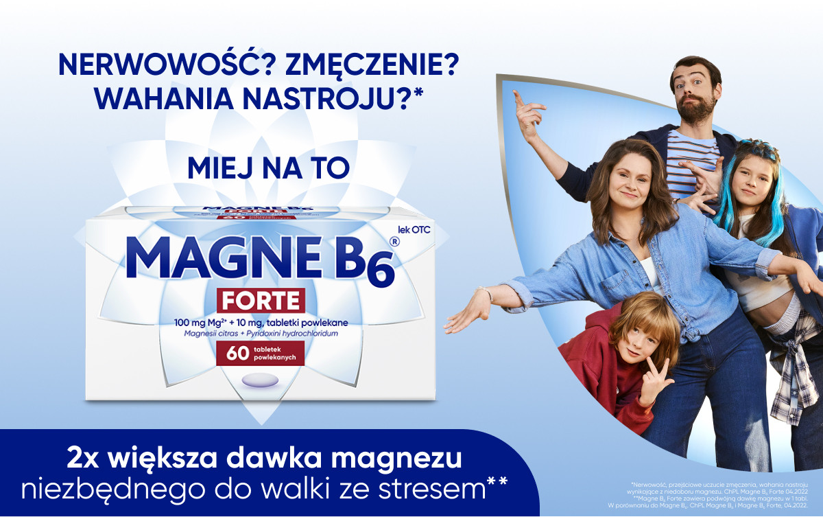 Magne B6 Forte dostępny bez recepty w aptece Melissa łagodzi stres i nerwowość Magne B6 Forte dostępny bez recepty w aptece Melissa łagodzi stres i nerwowość