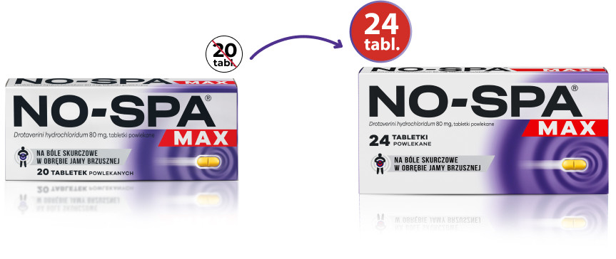 Nowe większe opakowanie No-Spa i No-Spa Max Nowe większe opakowanie No-Spa i No-Spa Max