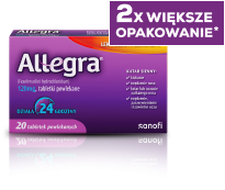 Allegra OTC opakowanie 20 tabletek Allegra OTC opakowanie 20 tabletek