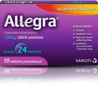 Allegra OTC opakowanie 10 tabletek Allegra OTC opakowanie 10 tabletek