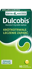 Dulcobis 60 tabletek – skuteczny lek na zaparcia dla dorosłych i dzieci do kupienia w aptece Melissa.