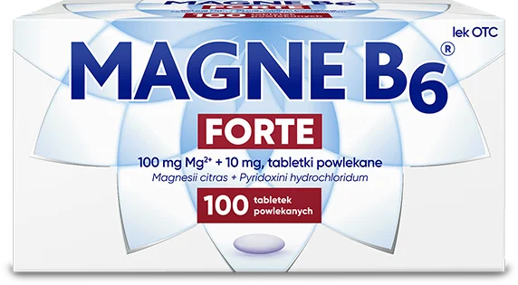 Lek Magne B6 Forte, 100 tabletek powlekanych, dostępny jest bez recepty w aptece internetowej Melissa.
