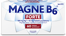 Magnez B6 - lek Magne B6 Forte 60 tabletek powlekanych na objawy niedoboru magnezu: kołatanie serca, skurcze mięśni.