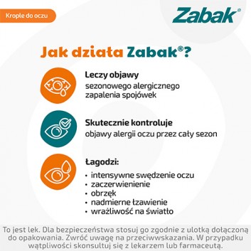 ZABAK 0.25mg/1ml krople do oczu - 5 ml - obrazek 4 - Apteka internetowa Melissa