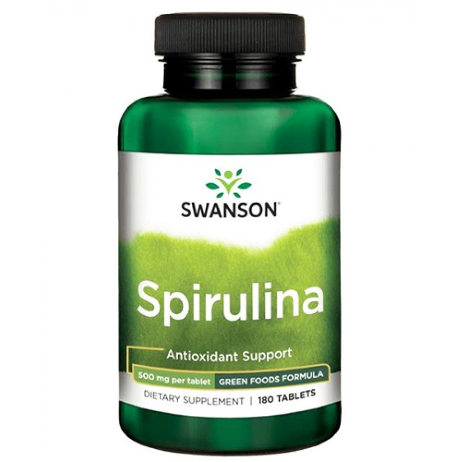 SWANSON Spirulina 100% organiczna 500 mg, 180 tabletek - obrazek 1 - Apteka internetowa Melissa