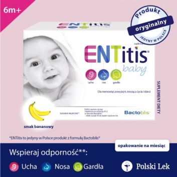 ENTITIS BABY o smaku bananowym, 30 saszetek - obrazek 2