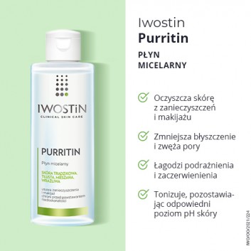 IWOSTIN PURRITIN Płyn micelarny - 215 ml - obrazek 2 - Apteka internetowa Melissa