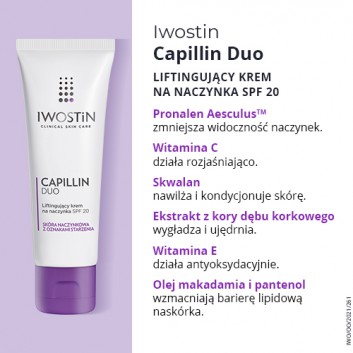 IWOSTIN CAPILLIN DUO Krem ujędrniający na naczynka SPF20 - 40 ml - obrazek 4