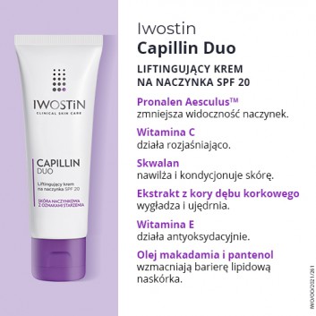 IWOSTIN CAPILLIN DUO Krem ujędrniający na naczynka SPF20 - 40 ml - obrazek 4 - Apteka internetowa Melissa