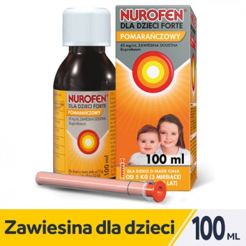 Nurofen dla dzieci Forte ibuprofen 200 mg 5 ml smak pomarańczowy zawiesina, 100 ml - obrazek 1 - Apteka internetowa Melissa