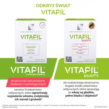 Vitapil Mama, wypadanie włosów po ciąży i podczas karmienia piersią, kapsułki twarde, 60 sztuk - obrazek 6
