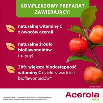 NutroPharma Acerola Plus Witamina C - 60 tabl. - cena, opinie, składniki - obrazek 3