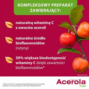 NutroPharma Acerola Plus Witamina C - 60 tabl. - cena, opinie, składniki - obrazek 3 - Apteka internetowa Melissa