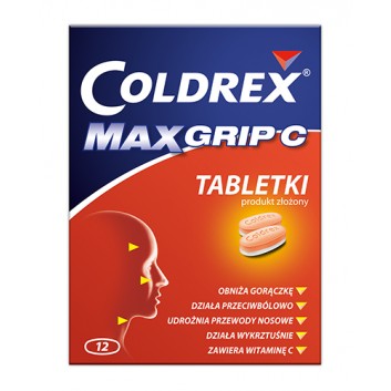 COLDREX MAXGRIP C, 12 tabletek - obrazek 1 - Apteka internetowa Melissa