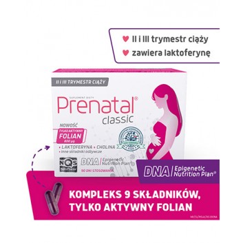 Prenatal Classic, witaminy dla kobiet w ciąży (od 13. tygodnia) i karmiących piersią, kapsułki, 90 sztuk - obrazek 2