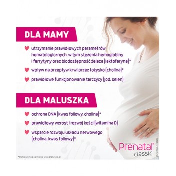 Prenatal Classic, witaminy dla kobiet w ciąży (od 13. tygodnia) i karmiących piersią, kapsułki, 90 sztuk - obrazek 6