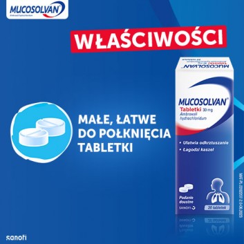 MUCOSOLVAN 30 mg tabletki na kaszel, 20 szt., cena, opinie, skład - obrazek 4 - Apteka internetowa Melissa