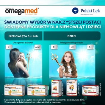 OMEGAMED Baby DHA z alg + Wit D Dla niemowląt i dzieci 0+, 60 kapsułek - obrazek 6 - Apteka internetowa Melissa