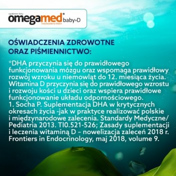 OMEGAMED Baby DHA z alg + Wit D Dla niemowląt i dzieci 0+, 60 kapsułek - obrazek 7 - Apteka internetowa Melissa