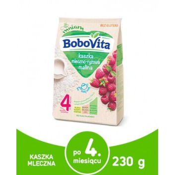 BOBOVITA Kaszka mleczno-ryżowa o smaku malinowym po 4. m-cu, 230 g - obrazek 1 - Apteka internetowa Melissa