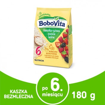 BOBOVITA Kaszka ryżowa o smaku owoców leśnych po 6 m-cu - 180 g - obrazek 1 - Apteka internetowa Melissa