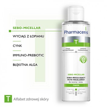 PHARMACERIS T SEBO-MICELLAR Płyn micelarny do twarzy, 200 ml - obrazek 3 - Apteka internetowa Melissa