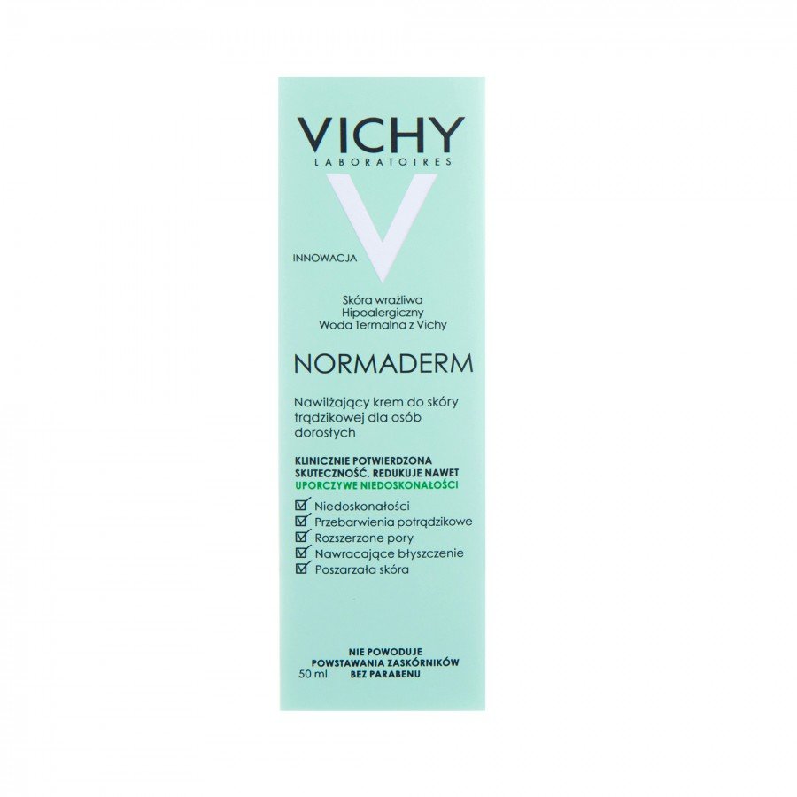 VICHY NORMADERM Krem nawilżający do skóry trądzikowej - 50 ml - dla osób dorosłych - cena, opinie, właściwości - obrazek 1 - Apteka internetowa Melissa