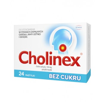 Cholinex, 150 mg, pastylki do ssania (bez cukru), 24 sztuk