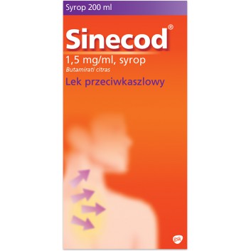 Sinecod 1,5ml/ml - 200 ml - syrop na kaszel - cena, opinie, dawkowanie - obrazek 2 - Apteka internetowa Melissa