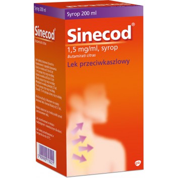 Sinecod 1,5ml/ml - 200 ml - syrop na kaszel - cena, opinie, dawkowanie - obrazek 3 - Apteka internetowa Melissa