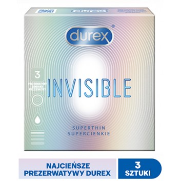 DUREX INVISIBLE Prezerwatywy dla większej bliskości - 3 szt.  - obrazek 1 - Apteka internetowa Melissa