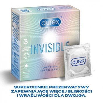 DUREX INVISIBLE Prezerwatywy dla większej bliskości - 3 szt.  - obrazek 3 - Apteka internetowa Melissa