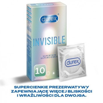 Durex Invisible, prezerwatywy supercienkie, 10 sztuk - obrazek 3 - Apteka internetowa Melissa