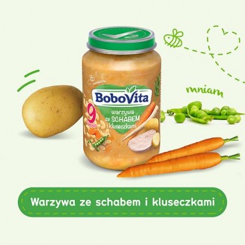BOBOVITA Warzywa ze schabem i kluseczkami - 190 g - cena, opinie, właściwości - obrazek 4 - Apteka internetowa Melissa