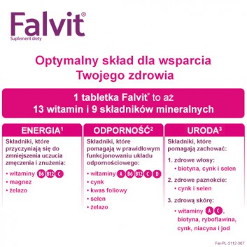 FALVIT zestaw witamin i minerałów dla kobiet, 60 tabletek - obrazek 4 - Apteka internetowa Melissa