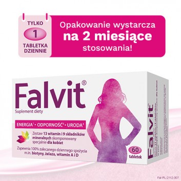 FALVIT zestaw witamin i minerałów dla kobiet, 60 tabletek - obrazek 6 - Apteka internetowa Melissa