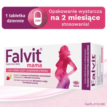 FALVIT MAMA Dla kobiet w ciąży i karmiących, 60 tabletek - obrazek 5 - Apteka internetowa Melissa