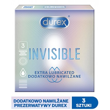 DUREX INVISIBLE Prezerwatywy dodatkowo nawilżane - 3 szt. - obrazek 1 - Apteka internetowa Melissa