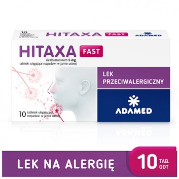 Hitaxa Fast, 5 mg, tabletki ulegające rozpadowi w jamie ustnej, 10 sztuk - obrazek 2