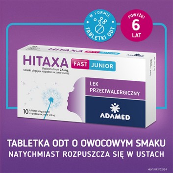 HITAXA FAST JUNIOR, 10 tabl. na alergię cena, opinie, właściwości - obrazek 3 - Apteka internetowa Melissa