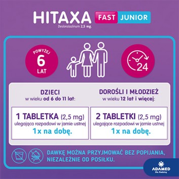 HITAXA FAST JUNIOR, 10 tabl. na alergię cena, opinie, właściwości - obrazek 5