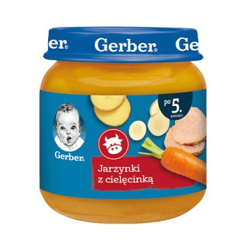GERBER Obiadek jarzynki z cielęcinką po 5 miesiącu - 125 g