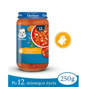 GERBER JUNIOR Zupka pomidorowa z ryżem po 12 miesiącu - 250 g - obrazek 1 - Apteka internetowa Melissa