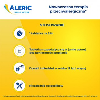ALERIC DESLO ACTIVE 2,5 mg, 10 tabl. Pomoc w alergii. - obrazek 4 - Apteka internetowa Melissa