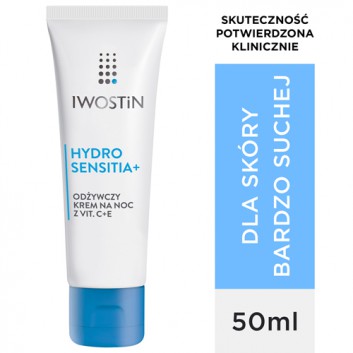 IWOSTIN HYDRO SENSITIA Krem odżywczy na noc z witaminą C+E - 50 ml - obrazek 1 - Apteka internetowa Melissa