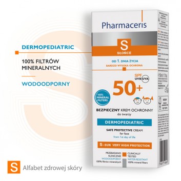 PHARMACERIS S Bezpieczny krem ochronny do twarzy dla dzieci SPF50+ - 50 ml - obrazek 3