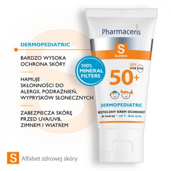 PHARMACERIS S Bezpieczny krem ochronny do twarzy dla dzieci SPF50+ - 50 ml - obrazek 4 - Apteka internetowa Melissa