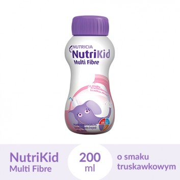 NUTRIKID MULTI FIBRE Smak truskawkowy, 200 ml - obrazek 1 - Apteka internetowa Melissa