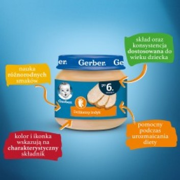 GERBER Obiadek delikatny indyk po 6. miesiącu - 80 g - cena, opinie, skład - obrazek 4