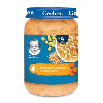 GERBER Zupka krupniczek drobiowy z warzywami po 9 miesiącu - 190 g